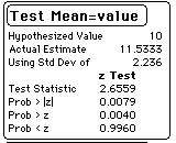 z-test from JMP