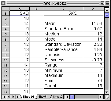 Excel descriptive statistics